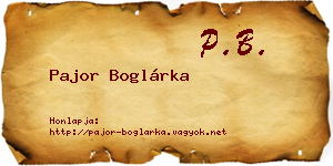 Pajor Boglárka névjegykártya